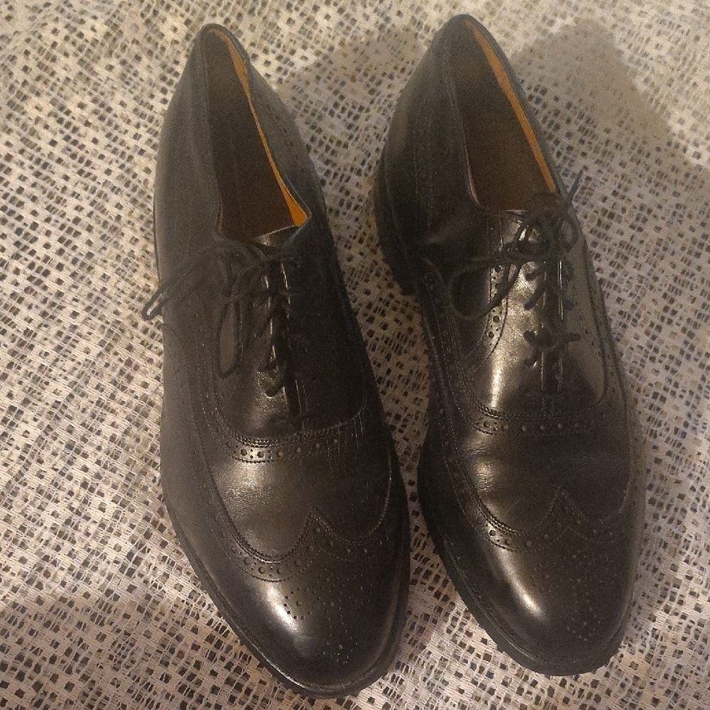 Allen Edmonds LLOYD Leather Wingtip Black Oxfords 0607 Size 10.5